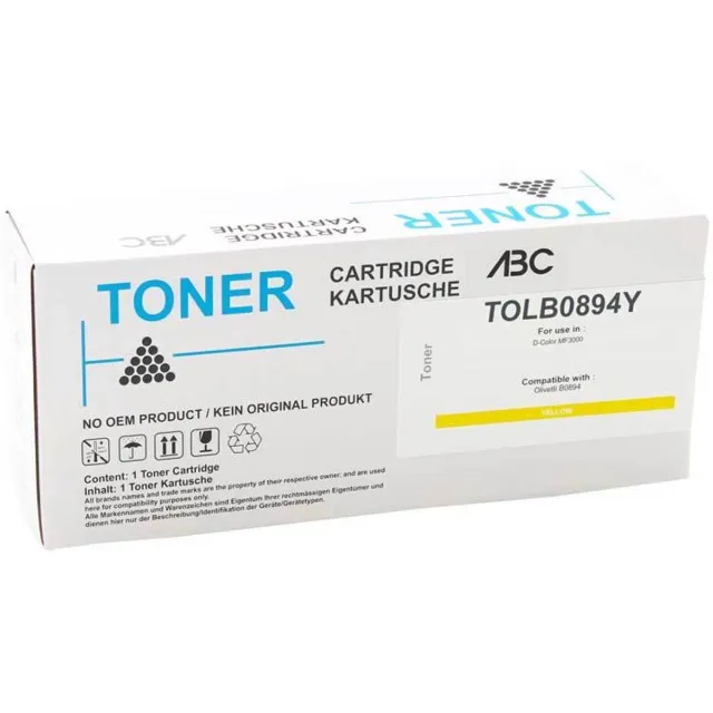 ABC huismerk toner geschikt voor Olivetti B0894 geel D-Color MF3000