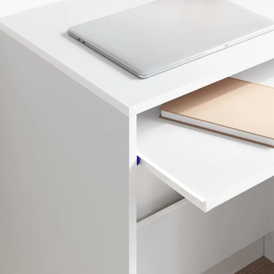 vidaXL Bureau Wit 77,5 x 43 x 79 cm Bewerkt hout, foto 4