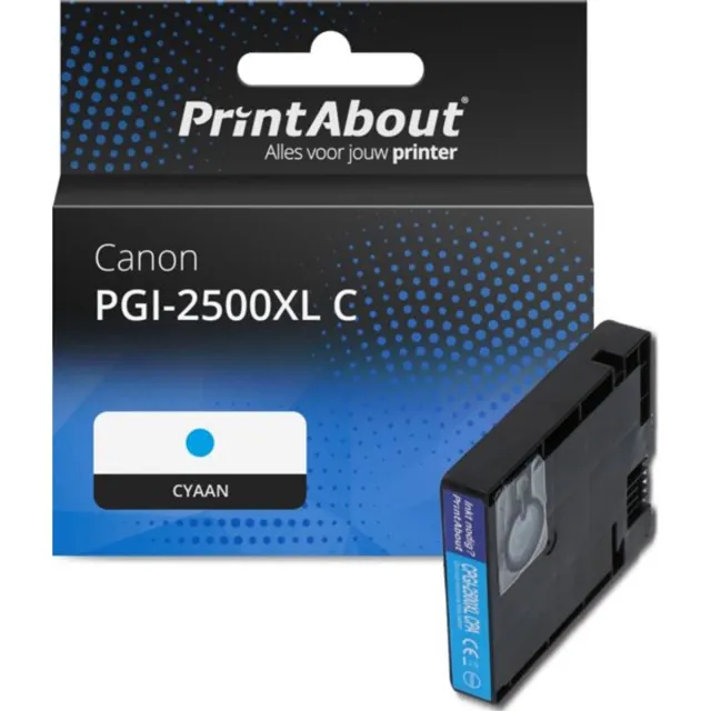 PrintAbout Huismerk Canon PGI-2500XL C Inktcartridge Cyaan Hoge capaciteit
