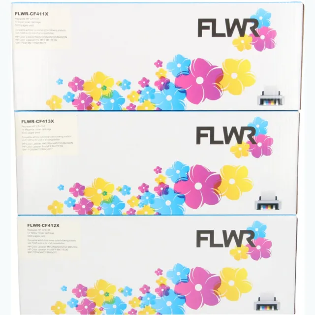 FLWR Toners / 410X / 3-pack Kleuren C/M/Y - Geschikt voor HP