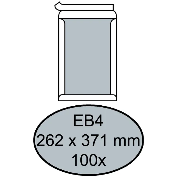 Quantore Envelop Quantore bordrug EB4 262x371mm zelfklevend wit 100 stuks