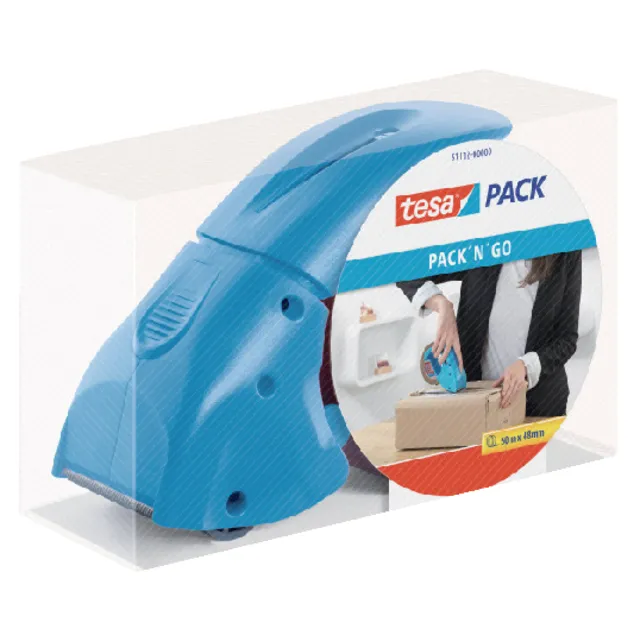 Tesa Verpakkingstape dispenser tesapack® pack-n-go blauw