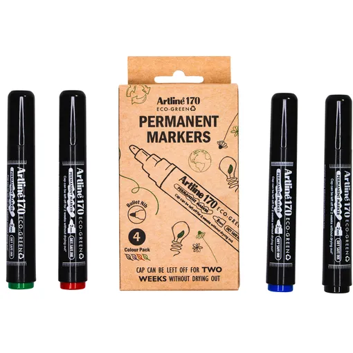 Artline Permanent marker Artline 170 Dry Safe Eco rond medium ass 4 stuks