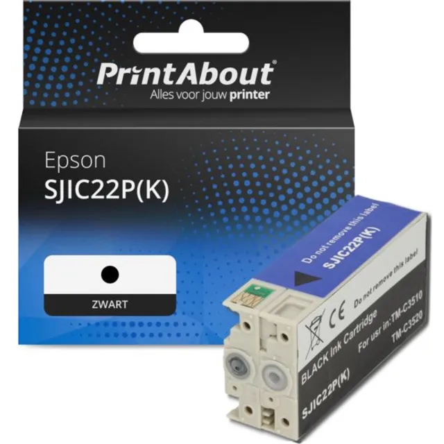 PrintAbout huismerk Inktcartridge SJIC22P(K) Zwart geschikt voor Epson