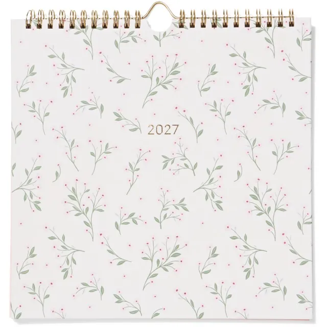 HEMA Weekkalender 2027 23x23cm bloemen (gebroken wit)