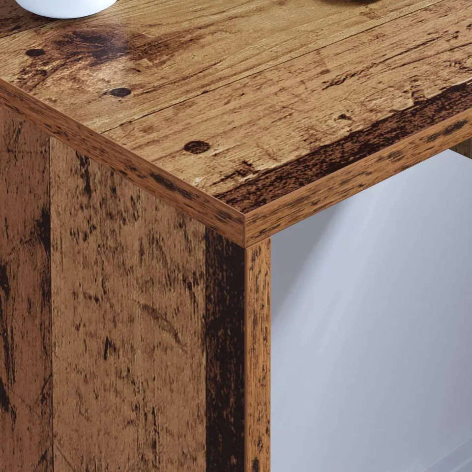vidaXL Wandbureau Oud Hout Bewerkt hout 60 x 45 x 30 cm bruin, foto 4