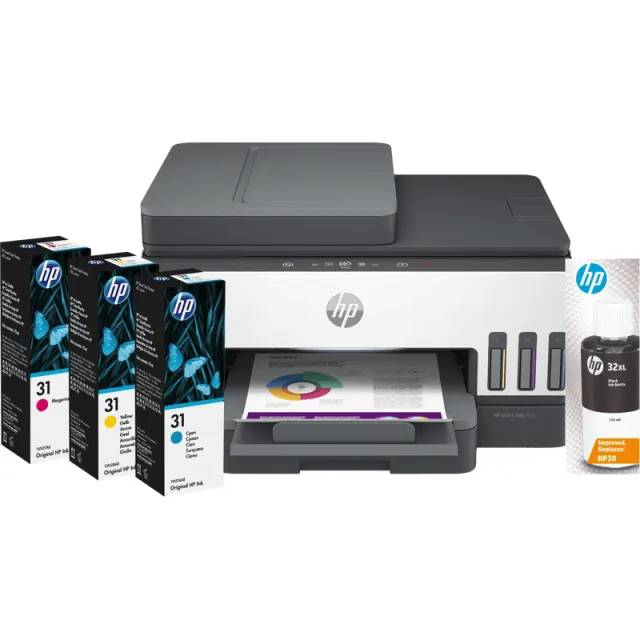 HP Smart Tank 7605 + 1 set extra inkt
