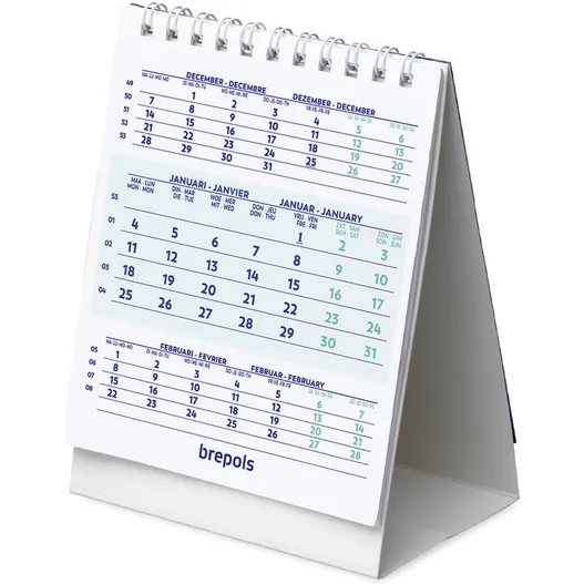 Brepols 3-Maandsbureaukalender 2027 Brepols 10.5x13cm