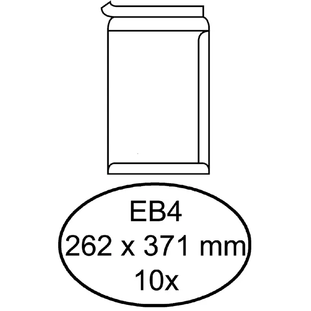 Hermes Envelop Hermes akte EB4 262x371mm zelfklevend wit pak à 10 stuks
