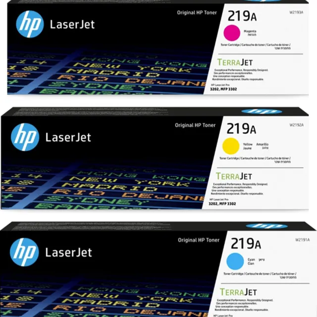 HP 219A - Tonercartridge - Origineel - Standaard Capaciteit - Rainbowkit - Cyaan/Magenta/Geel Rainbow Kit