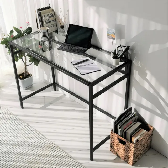 Skye Decor , Bureau, Network Çalışma Masası / 100x45cm M100, Gehard glas, Zwart, 100 x 45 x 75 cm Black