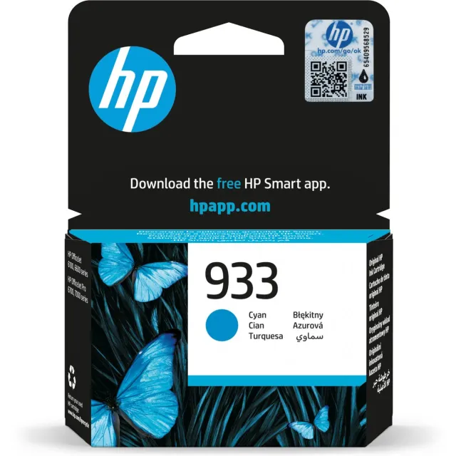 HP 933 - Inktcartridge - Origineel - Standaard capaciteit - Cyaan