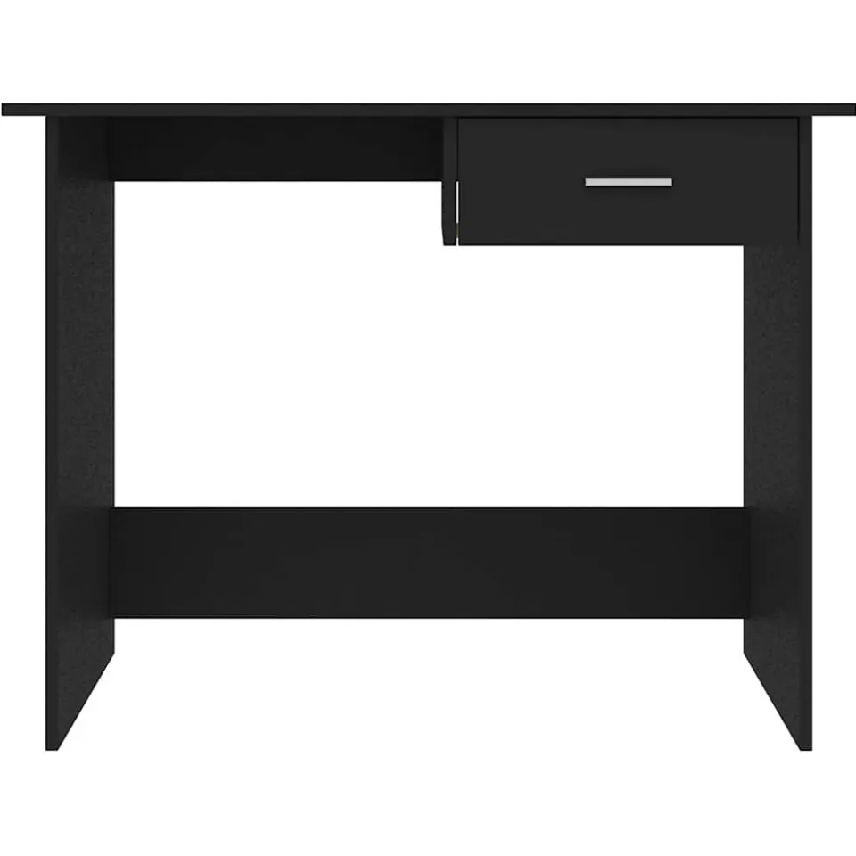 vidaXL Bureau 100x50x76 cm bewerkt hout wit Zwart