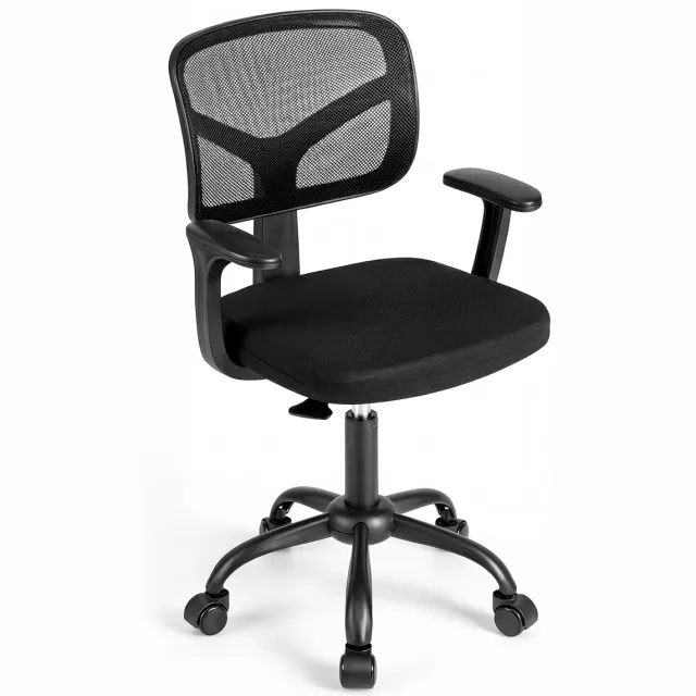 Costway Bureaustoel kinderen met wielen, zithoogte 45-55 cm, zwart