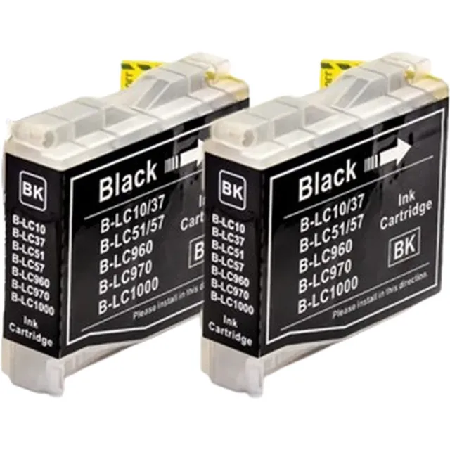 Inktkenners Inktcartridges Geschikt voor Brother LC-1000 XL | Multipack van 2x Zwart Geschikt voor Brother DCP-130C - DCP-330C - DCP-330CN - DCP-350C - DCP-350CJ - DCP-353C - DCP-357C - DCP-525C - DCP-525CJ - DCP-530CJ - DCP-535C - DCP-535CN - DCP-540CJ