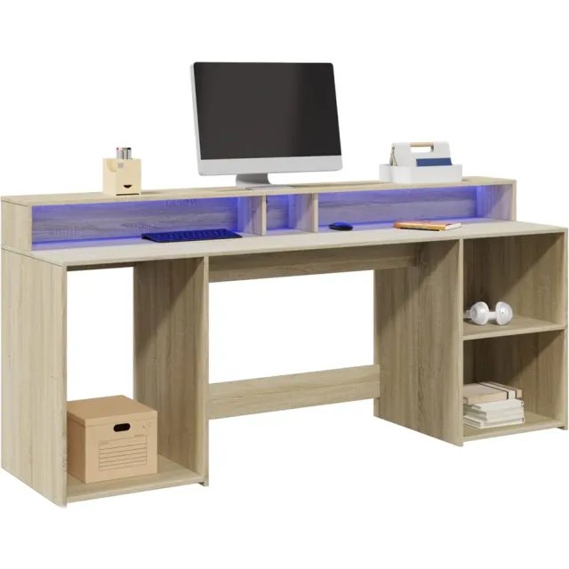 vidaXL Desk Sonoma Eiken 200 x 55 x 91 cm Engineered Wood, foto 2