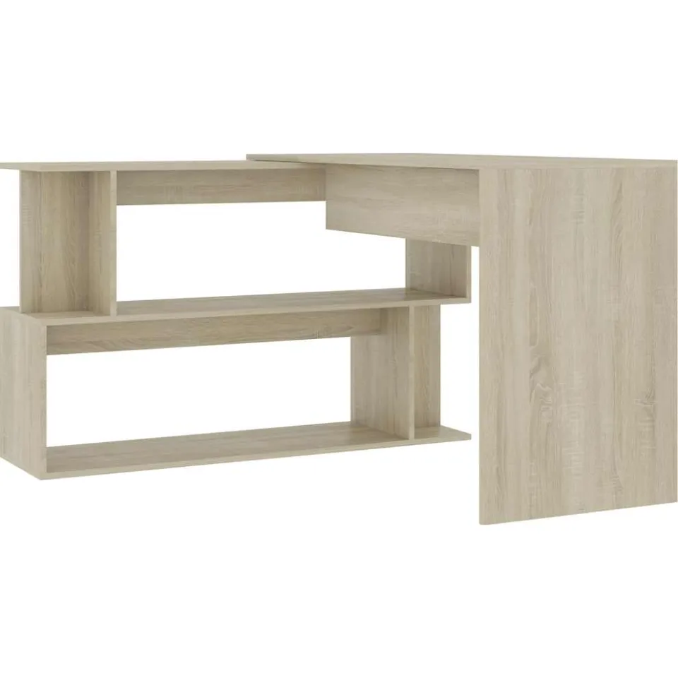 vidaXL Hoekbureau 200x50x76 cm bewerkt hout sonoma eikenkleurig, foto 4