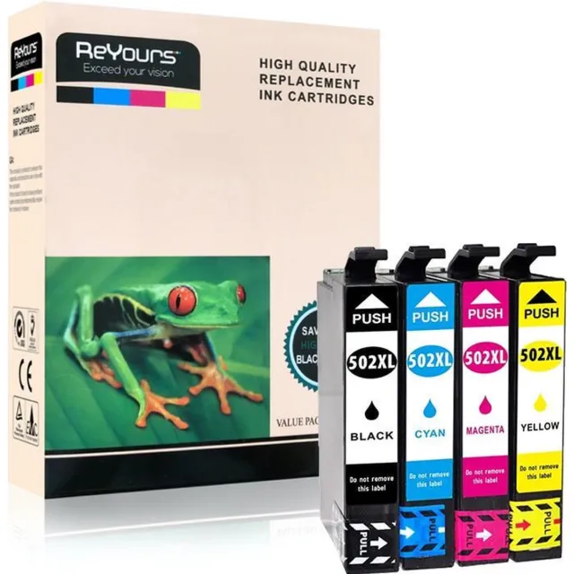 Reyours inktcartridges voor Epson 502XL, Epson 502 XL, Epson E502 multipack van 4 kleuren (1*zwart, 1*C/M/Y) geschikt voor printers Epson Expression Home XP-5100 , XP-5105, Epson WorkForce WF-2860 DWF , WF-2865 DWF Multi colour