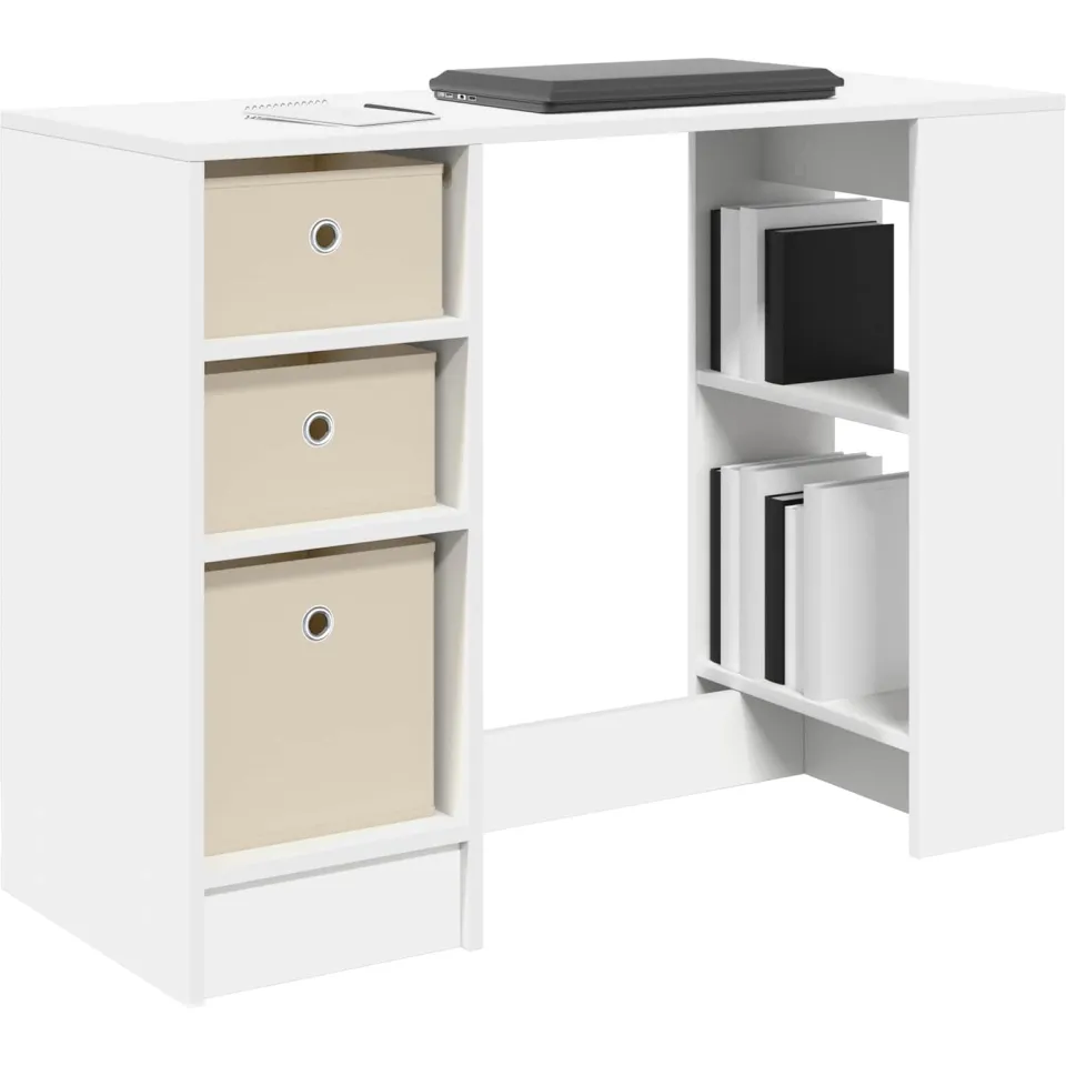 vidaXL Bureau Wit 100 x 40 x 75 cm Bewerkt hout