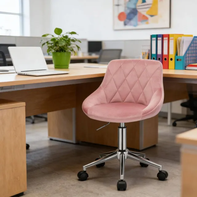 CHICFURN Bureaustoel - In hoogte verstelbaar - Zonder armleuningen - Roze