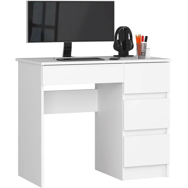 Akord Bureau Rechts A-7 / Computerbureau / Computer Tafel / Bureautafel Rechts / Wit/ 90 x 77 x 50 cm