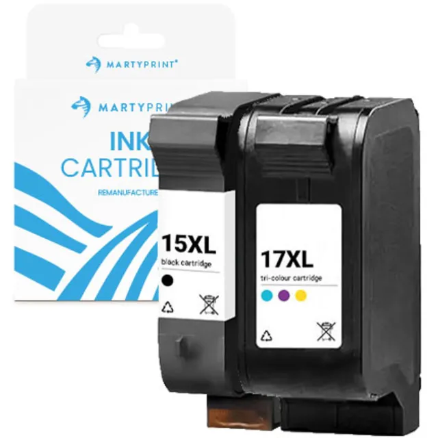 MartyPrint geschikt voor HP 15XL (C6615DE) + HP 17XL (C6625AE) inktcartridges voordeelbundel multikleur
