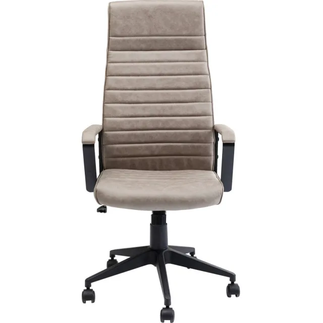Kare Design Labora High Bureaustoel - Hoge Rugleuning - Kiezelgrijs Vintage Kunstleer