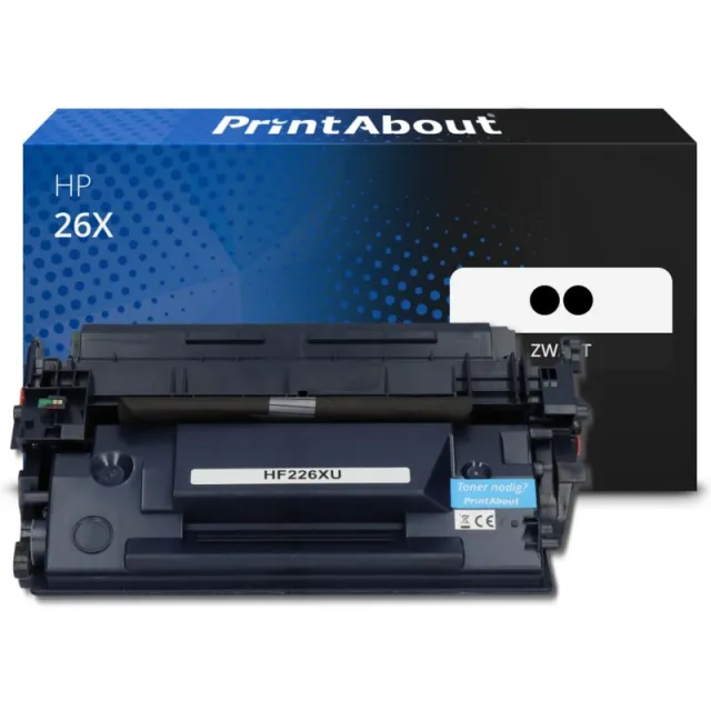 PrintAbout huismerk Toner 26X (CF226XD) Zwart Multipack Hoge capaciteit Geschikt voor HP