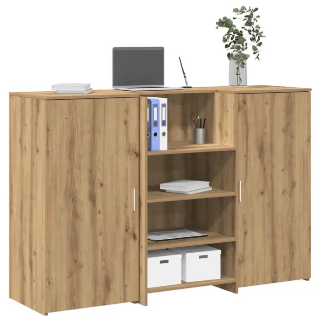 vidaXL Receptiebalie 155x50x103,5cm bewerkt hout artisanaal eikenkleur Bruin