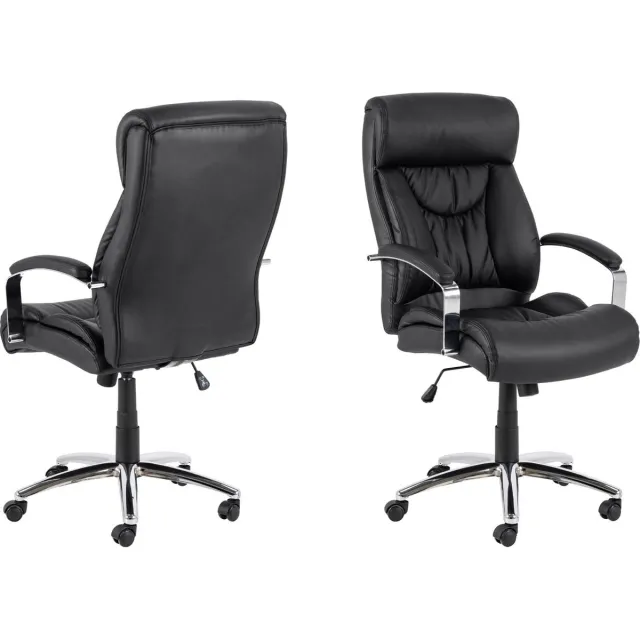 Giga Living Bureaustoel Bjorna - Zwart PU Leer - Draaibaar - 83x65x120cm