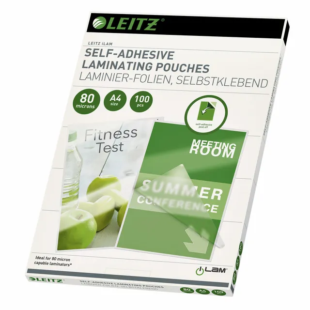 Leitz Lamineerhoes Leitz iLAM A4 zelfklevend 2x80micron EVA 100 stuks