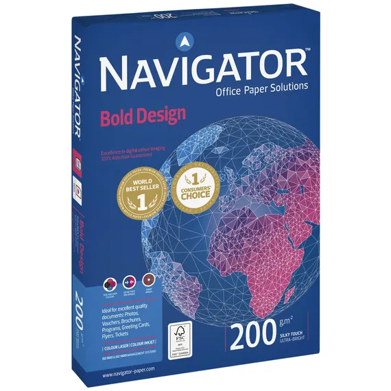 Navigator Kopieerpapier Navigator Bold Design A4 200gr wit 150 vel