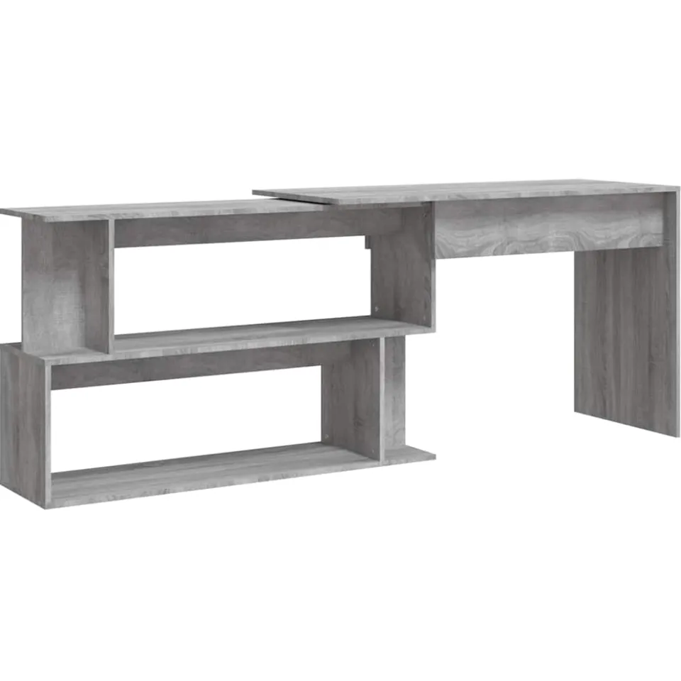 vidaXL Hoekbureau 200x50x76 cm bewerkt hout grijs sonoma eiken