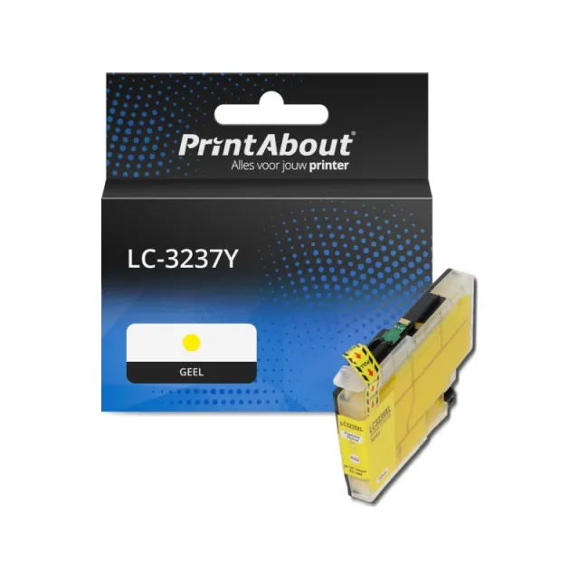 PrintAbout huismerk Inktcartridge LC-3237Y Geel Geschikt voor Brother