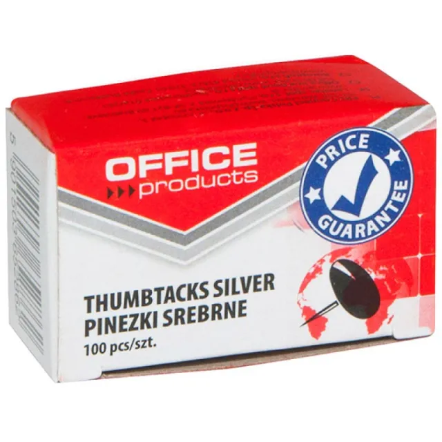 Office Products punaises Classic, zilver, doos van 100 stuks