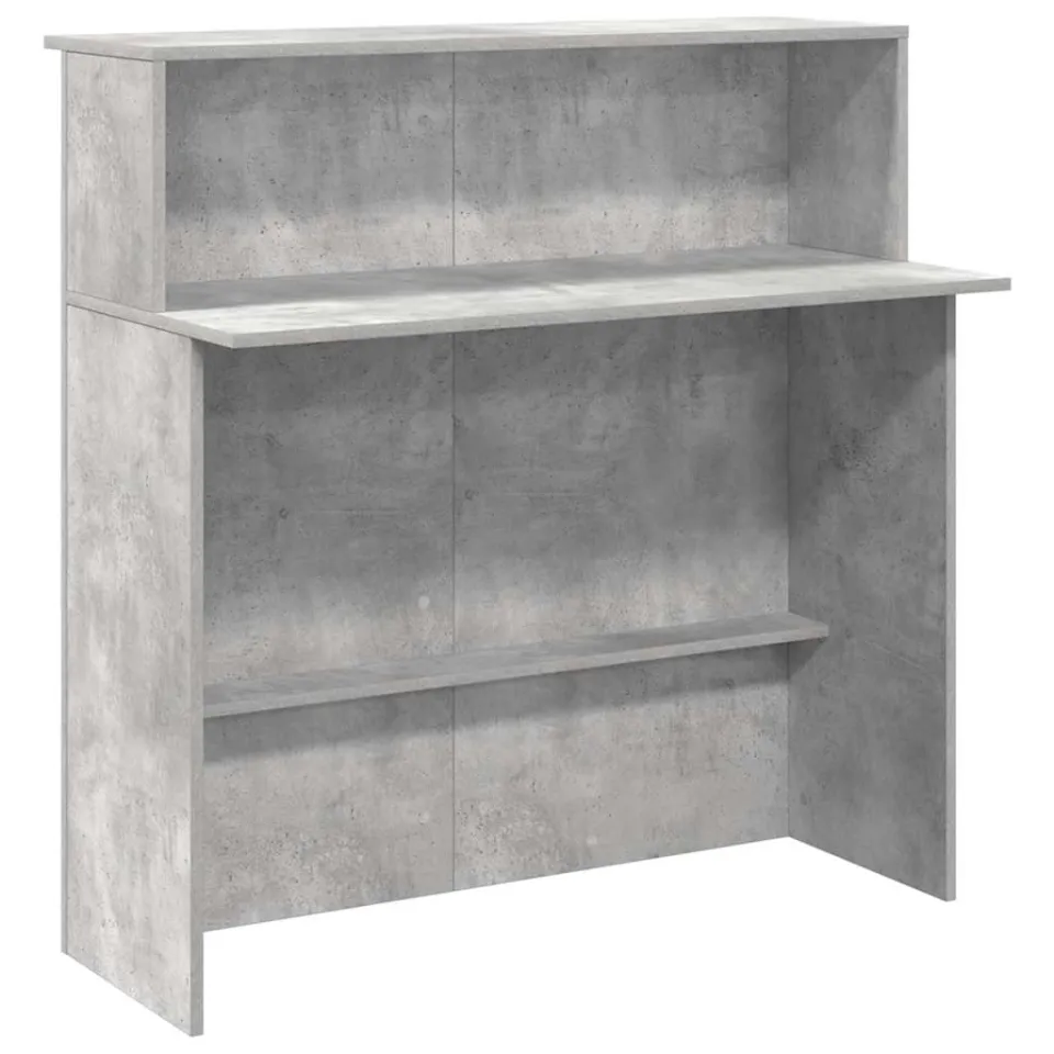 vidaXL Receptiebalie 100x50x103,5 cm bewerkt hout betongrijs grijs, foto 3