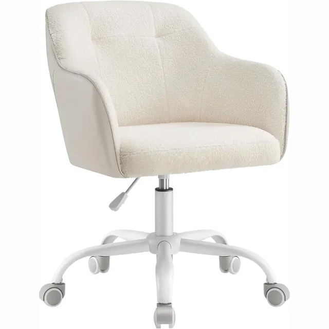 Songmics Ergonomische Bureaustoel - Gaming/Office - Verstelbaar - Comfort Zitting - 360° Draaibaar - Beige Wit / Beige