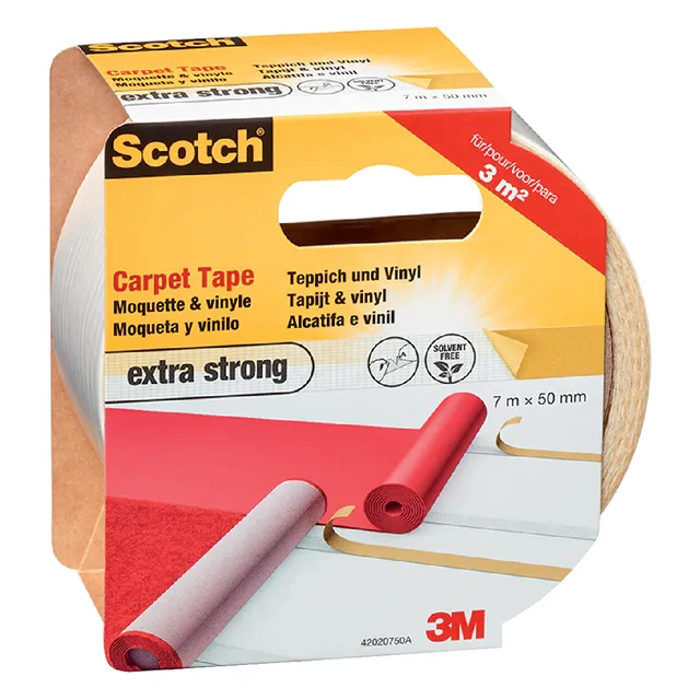 Scotch Plakband Scotch tapijt 50mmx7m dubbelzijdig extra strong
