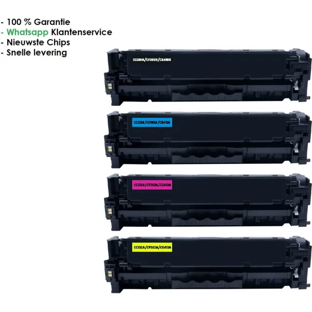 inkmaster huismerk XL Multipack toner cartridge voor HP 410X toner, HP CF410X, CF411X, CF412X, CF413X zwart + 3 kleuren (4 stuks) voor HP Color LaserJet M377 dw, M452 dn, M452 dw, M452 nw, M477 fdn, M477 fdw, M477 fnw