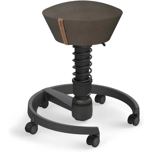 AERIS SWOPPER ergonomische bureaustoel - zachte wielen - zwart frame - kunstlederen zitting - Dark Grey Black-Dark Grey