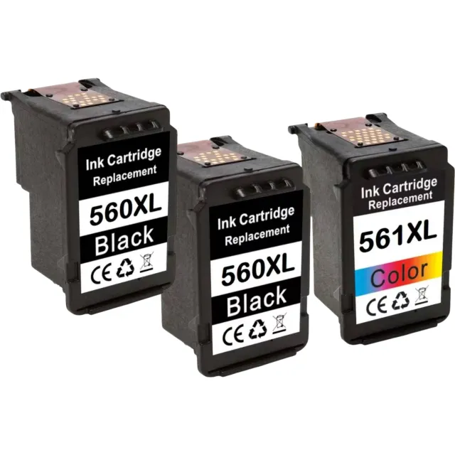 KATRIZ huismerk inkt voor Canon PG-560XL(2x) Zwart &CL-561XL(1x) Kleur|Geschikt voor Canon PIXMA TS5350/TS5350a /TS5350i/ TS5351/ TS5351a /TS5351i /TS5352 /TS5352a/TS5353 /TS5353a /TS5355a /TS7450a /TS7450i /TS7451/TS7451a/TS7451i Zwart & Kleur