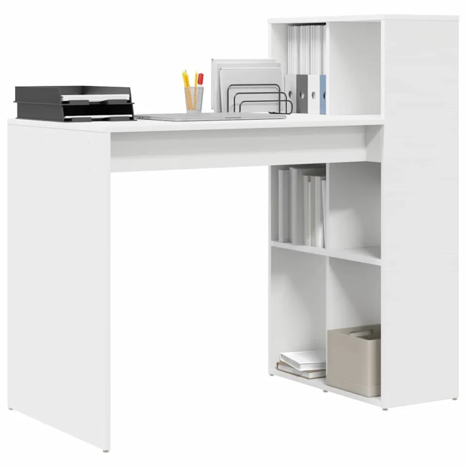 vidaXL Bureau Wit 108 x 55 x 103 cm Bewerkt hout