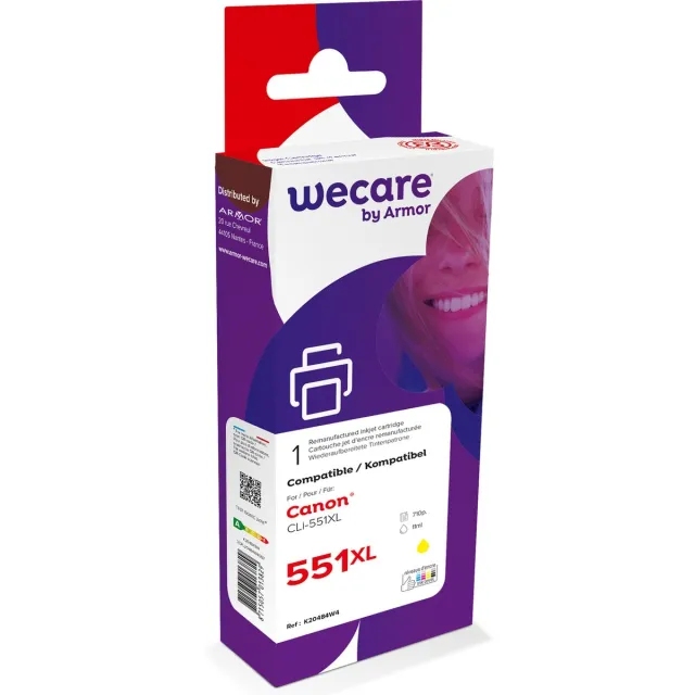 WeCare Canon CLI-551XL Y Geel