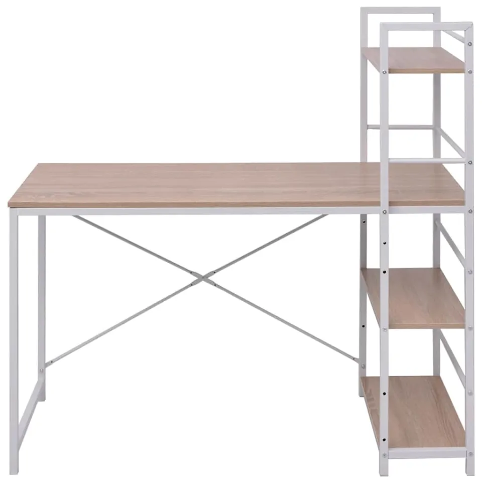 vidaXL Bureau met boekenkast 4-laags eikenkleurig, foto 2