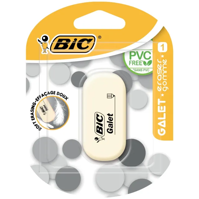 Bic gum Galet, blister van 1 stuk wit