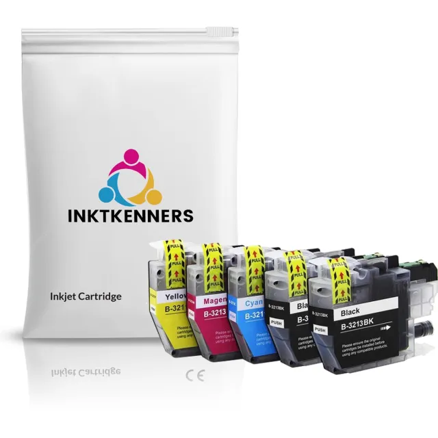 Inktkenners Inktcartridges Geschikt voor Brother - LC3213 multipack van 5 kleuren Geschikt voor Brother MFC-J491DW, MFC-J497DW, DCP-J572dw, MFC-J890DW, MFC-J895DW, DCP-J772DW ,DCP-J774DW Multipack XXL van 5