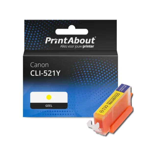 PrintAbout huismerk Inktcartridge CLI-521Y Geel Geschikt voor Canon