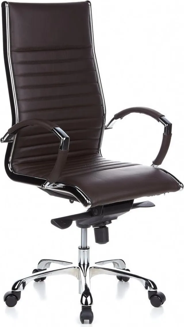 hjh office Parma 20 - Bureaustoel - Leder / chroom - Bruin