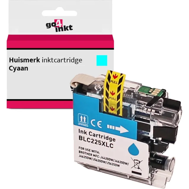 Go4inkt compatible met Brother LC-225XL c inkt cartridge cyaan - Huismerk inkpatroon