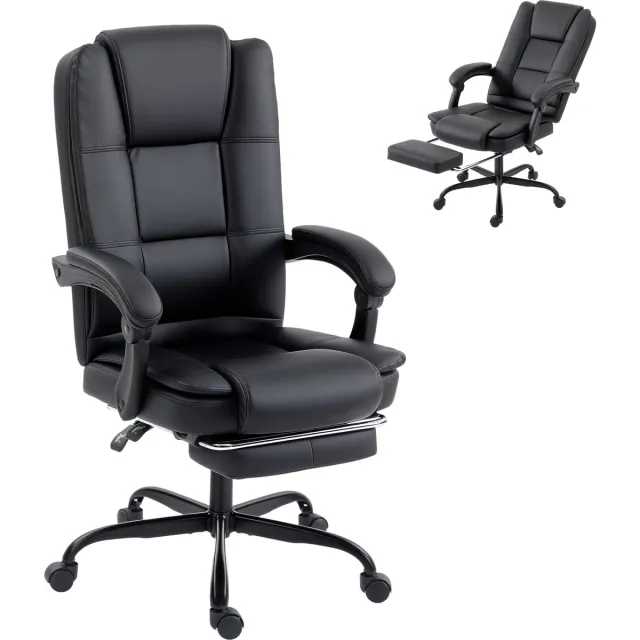 Homcom bureaustoel-PU-65 x 67 x 122 cm-zwart